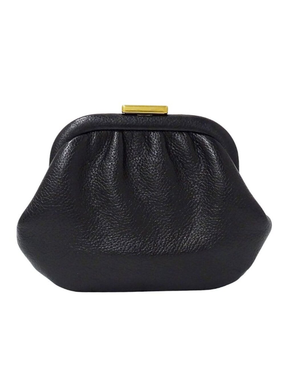 Balenciaga Wallet Shoulder Coin Case Leather Black Kiss Lock Logo - Picture 2 of 11